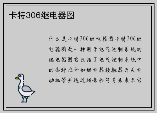 卡特306继电器图