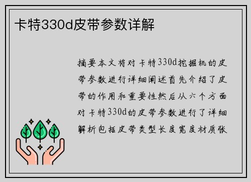 卡特330d皮带参数详解